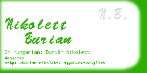 nikolett burian business card