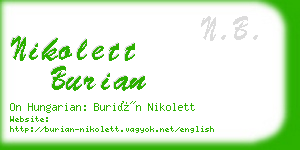 nikolett burian business card